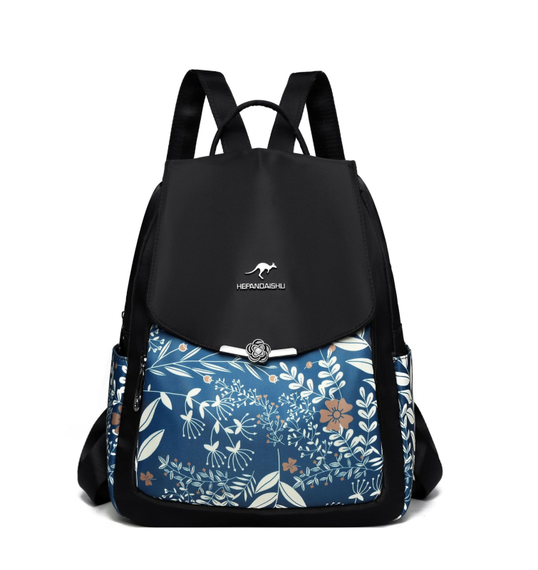 Ženski ruksak od Oxford platna s modnim otiskom, velika kapaciteta, zatvaranje poklopcem, skriveni džep sa zatvaračem i džep za telefon, proljeće 2025