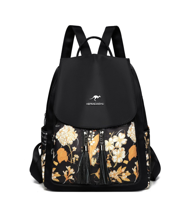 Ženski ruksak od Oxford platna s modnim otiskom, velika kapaciteta, zatvaranje poklopcem, skriveni džep sa zatvaračem i džep za telefon, proljeće 2025