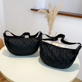Ženska crossbody torbica dumpling oblika, Oxford platna, ulični trend, zatvarač, unutarnja džep s zatvaračem i džep za mobitel