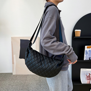 Ženska crossbody torbica dumpling oblika, Oxford platna, ulični trend, zatvarač, unutarnja džep s zatvaračem i džep za mobitel