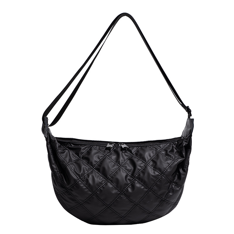 Ženska crossbody torbica dumpling oblika, Oxford platna, ulični trend, zatvarač, unutarnja džep s zatvaračem i džep za mobitel