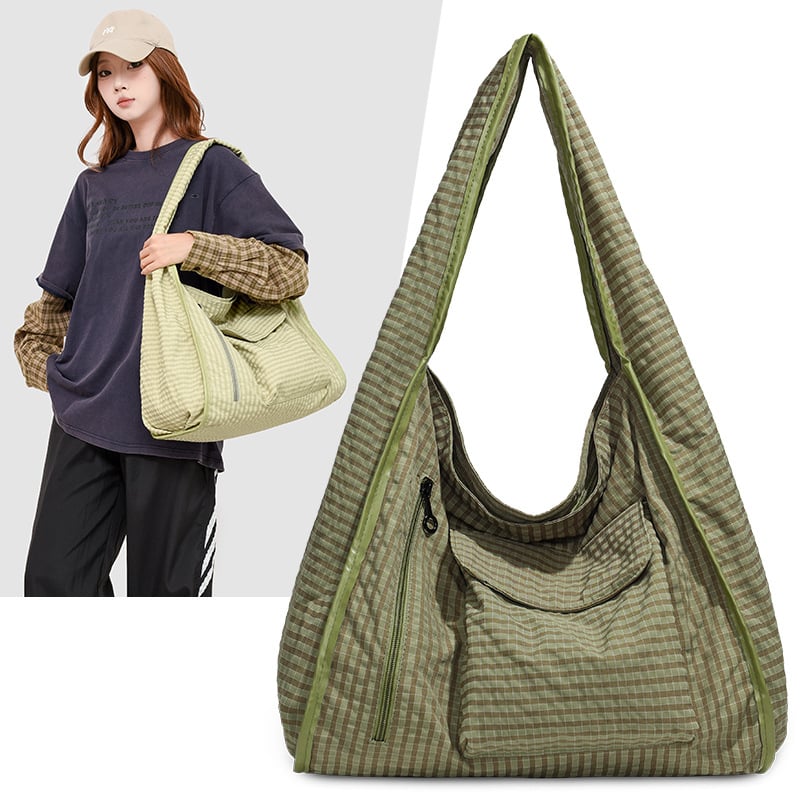 Lagana ženska torba za rame s crossbody naramenicom, horizontalni kvadratni oblik, Leisure travel stil, Oxford materijal, zatvarač, laminirani unutarnji džep