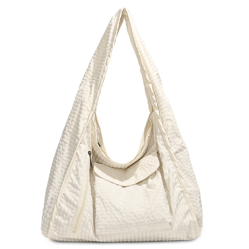 Lagana ženska torba za rame s crossbody naramenicom, horizontalni kvadratni oblik, Leisure travel stil, Oxford materijal, zatvarač, laminirani unutarnji džep