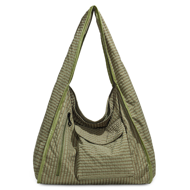 Lagana ženska torba za rame s crossbody naramenicom, horizontalni kvadratni oblik, Leisure travel stil, Oxford materijal, zatvarač, laminirani unutarnji džep