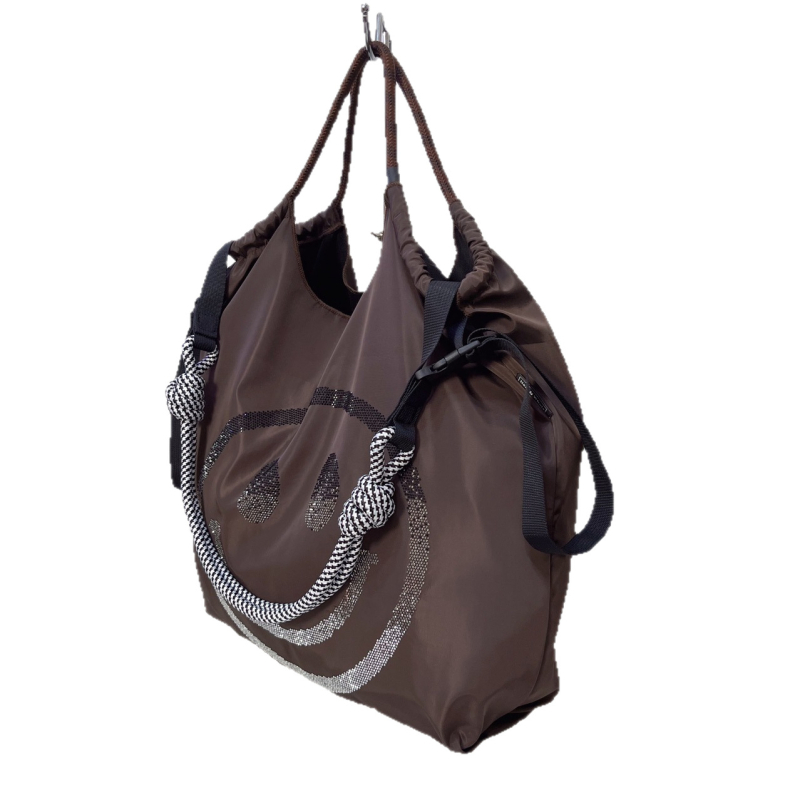 Poliészter tote táska mágneses záródással, vízszintes négyzet alakú forma, belső dokumentum zseb, egy vállpánt