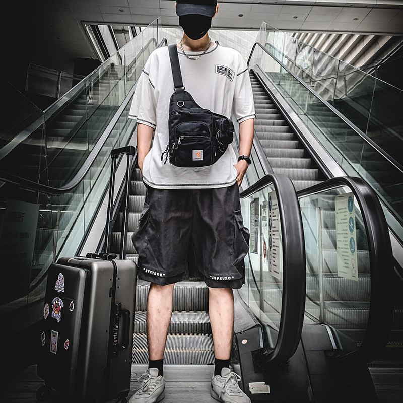Crossbody torba, gradski stil, Oxford platno, zatvarač, vertikalni kvadratni oblik, džep za telefon