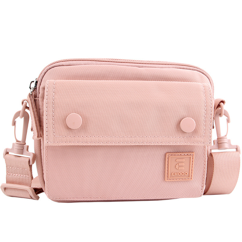 Női Oxford anyagból készült telefon-táska, crossbody, mini négyzet alakú, cipzáras nyitás, állítható vállpánt