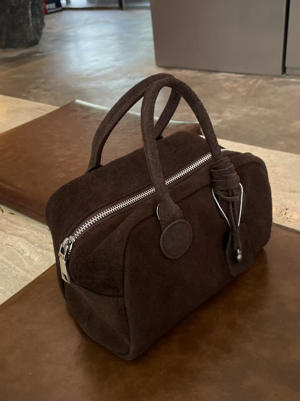Torba u obliku jastuka od prave kože, gradski stil, zatvarač, vodoravni kvadratni oblik,Oxford podstava