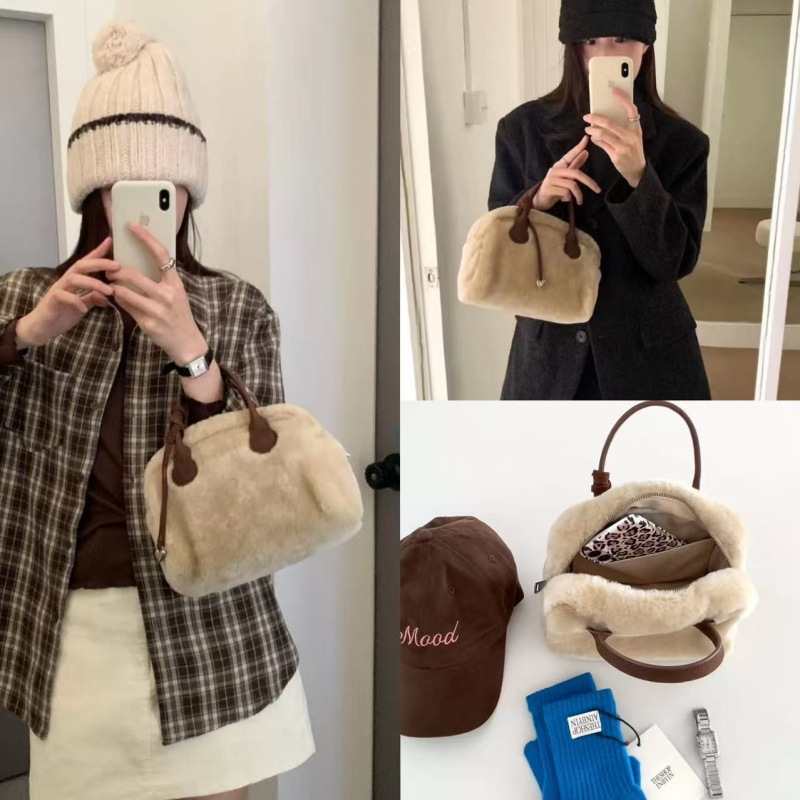 Torba u obliku jastuka od prave kože, gradski stil, zatvarač, vodoravni kvadratni oblik,Oxford podstava