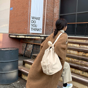 Crossbody bucket torba, japansko-korejski stil, Oxford tkanina, cilindrični oblik, zatvaranje šnonly, velika kapaciteta