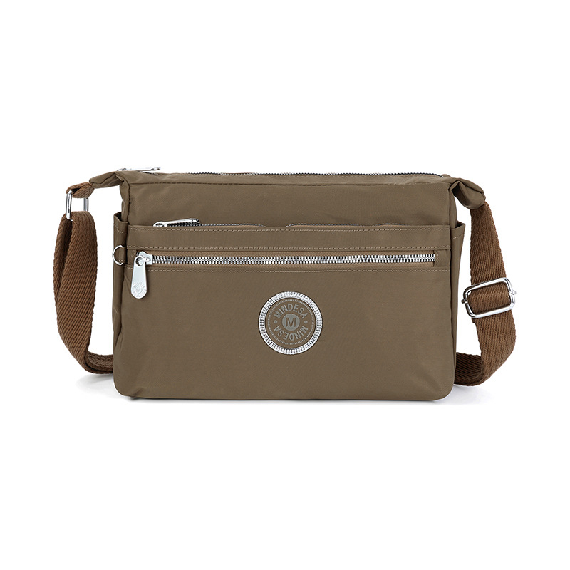 Mindesa 2025 Crossbody torba, najlonska Oxford tkanina, horizontalni kvadratni oblik, zatvaranje na zip, unutarnji džepovi za telefon i ID s laminiranim džepom, poliester podstava