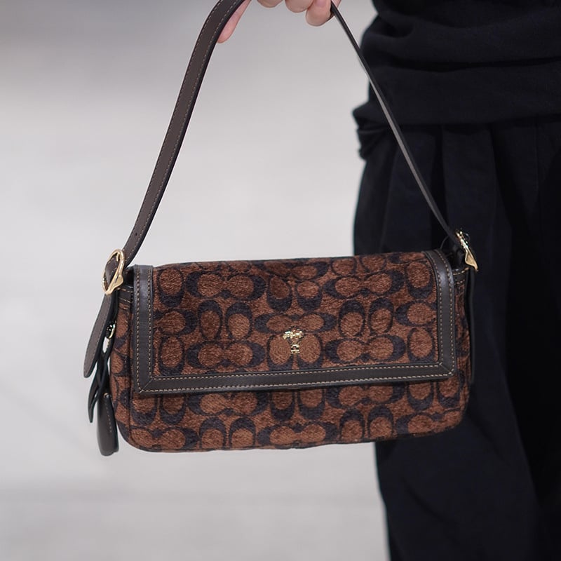 Torba preko tijela s preklopom u leopard uzorku - retro Etta, mala kvadratna torba, gradski stil, jesen-zima 2025