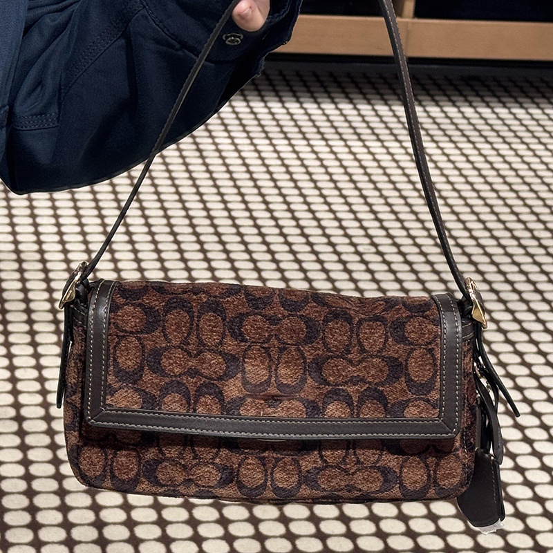 Torba preko tijela s preklopom u leopard uzorku - retro Etta, mala kvadratna torba, gradski stil, jesen-zima 2025