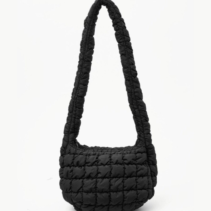 Ženska crossbody torba od Oxford platna, oblako-plisirani dizajn, velika kapaciteta, zatvaranje zipom, uspravni kvadratni oblik