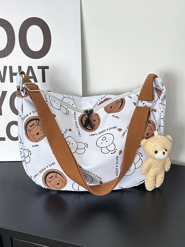 Crossbody torba u obliku dumplinga, unisex stil, Oxford tkanina, najlonska podstava, zatvaranje zatvaračem
