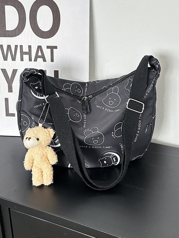 Crossbody torba u obliku dumplinga, unisex stil, Oxford tkanina, najlonska podstava, zatvaranje zatvaračem