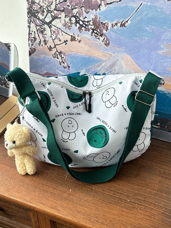 Crossbody torba u obliku dumplinga, unisex stil, Oxford tkanina, najlonska podstava, zatvaranje zatvaračem