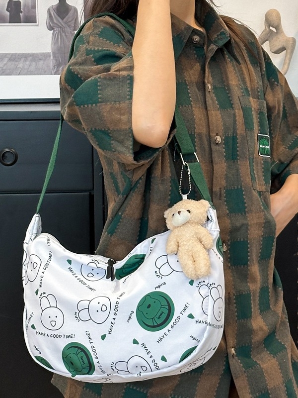 Crossbody torba u obliku dumplinga, unisex stil, Oxford tkanina, najlonska podstava, zatvaranje zatvaračem