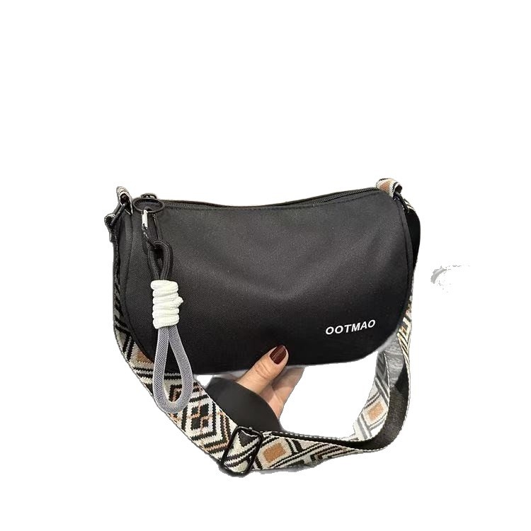 Crossbody torba s gradskom jednostavnošću, Oxford materijal, unutarnja podstava od najlona, zatvarač, oblik jastuka, jedna naramenica, za svakodnevnu upotrebu