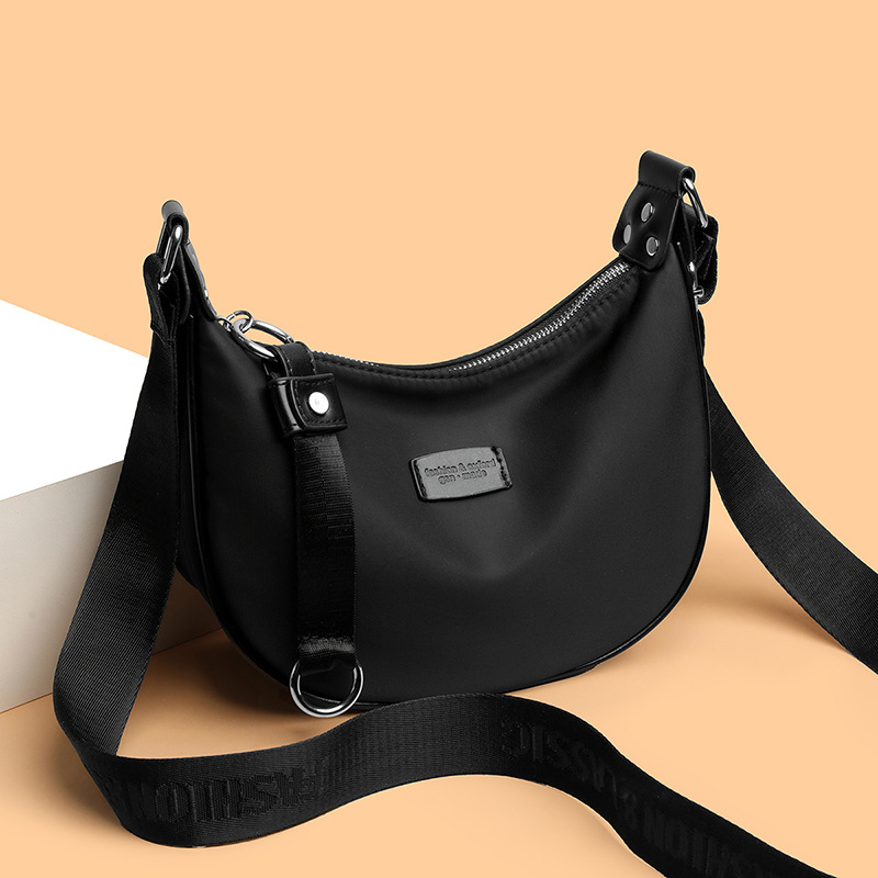 Torba za pazuh od Oxford tkanine, gradski minimalistički stil, dumpling oblik, zatvarač, unutarnja pretinac za telefon