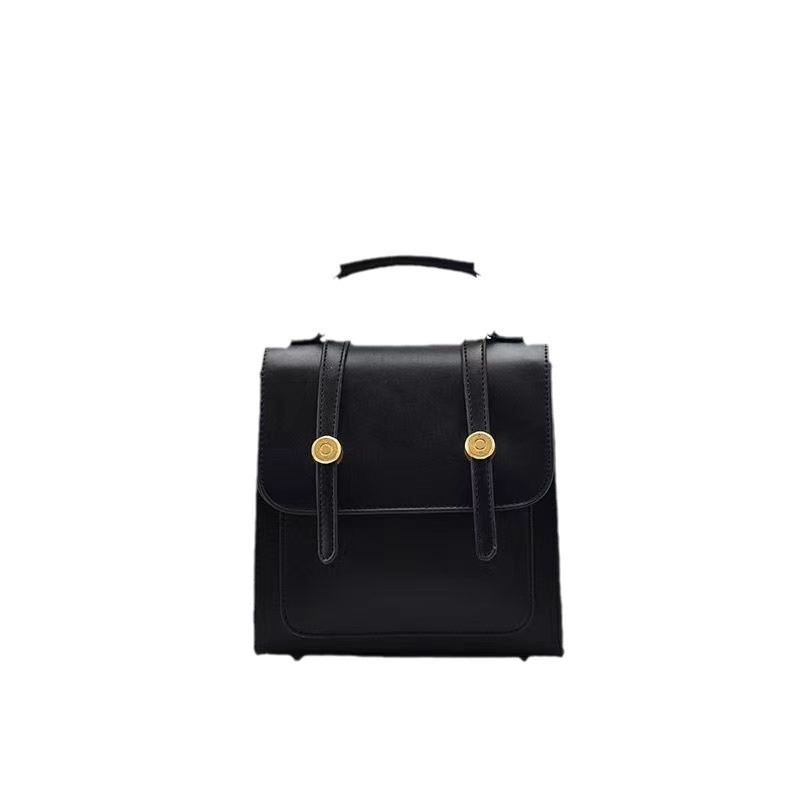 PU materijal retro američki ruksak s kopčom, tri načina nošenja (ruksak, crossbody, preko ramena), vodootporan, unutarnja pretinac sa zipom, zatvoren otvor, Zima 2023