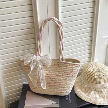 Tkana torbica za ramena i crossbody, velika tote torba za putovanja i plažu, urban stil