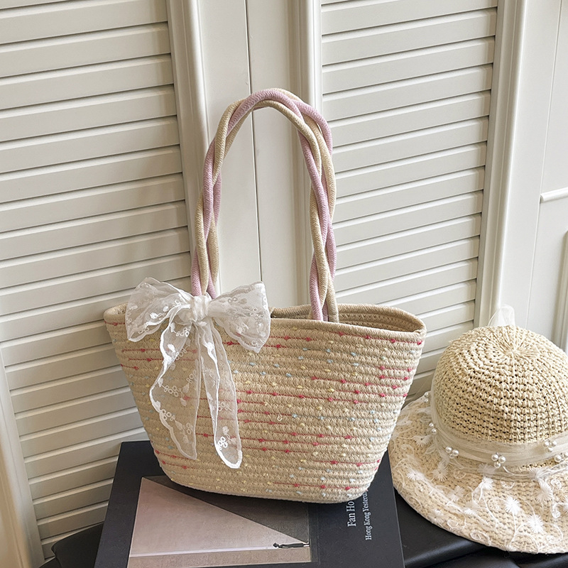 Tkana torbica za ramena i crossbody, velika tote torba za putovanja i plažu, urban stil