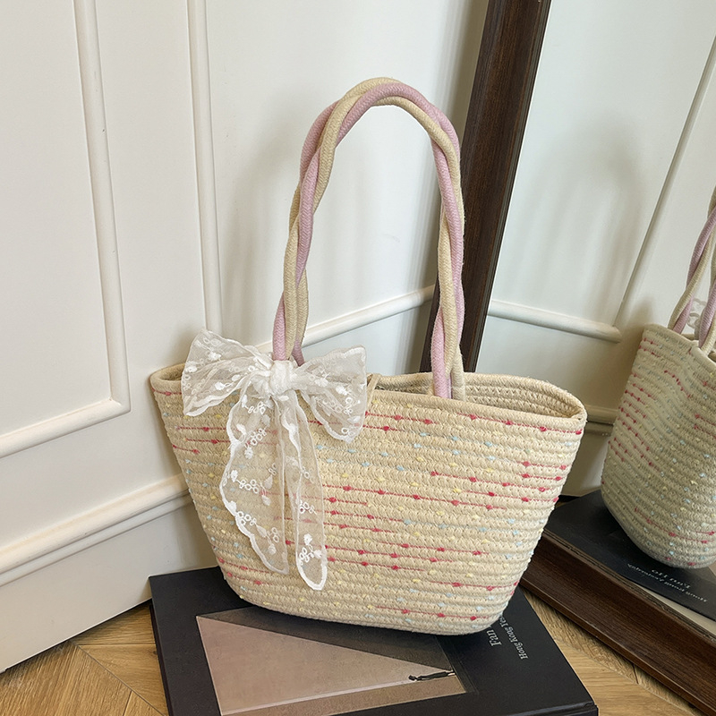 Tkana torbica za ramena i crossbody, velika tote torba za putovanja i plažu, urban stil