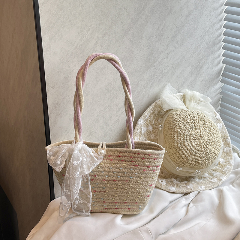 Tkana torbica za ramena i crossbody, velika tote torba za putovanja i plažu, urban stil