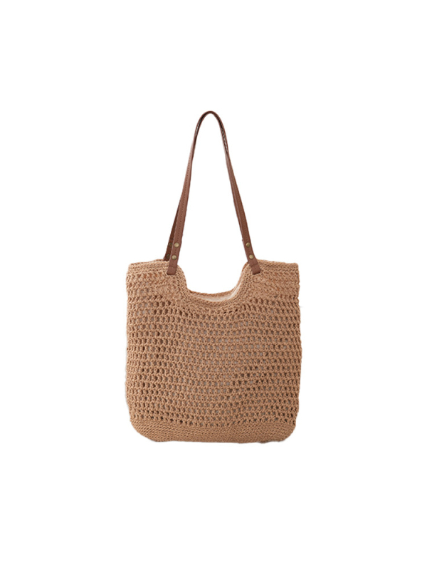 Női szövött tote táska pamutszállal, függőleges négyszögletes forma, pamut bélés, nyitott felső rész, nyár 2024
