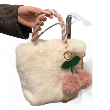 Ženska pliš torbica za crossbody s lancem – mala kvadratna vertikalna silueta, zatvarač, džep za mobitel