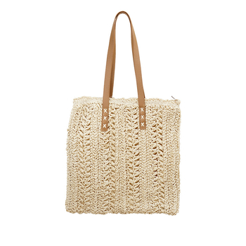 Válltáska — városi egyszerűség, szalma, kerek forma, cipzár, kézzel készített