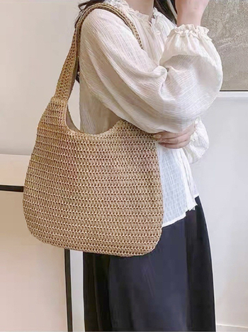 Papirusz válltáska, városi egyszerű stílus, laptopzseb, cipzár, tavasz 2025