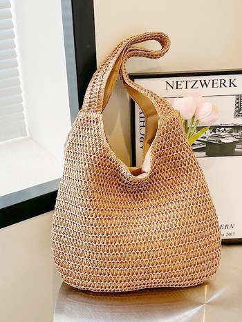 Papirusz válltáska, városi egyszerű stílus, laptopzseb, cipzár, tavasz 2025