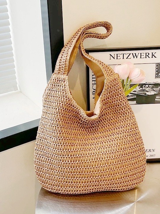 Papirusz válltáska, városi egyszerű stílus, laptopzseb, cipzár, tavasz 2025