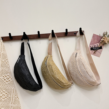 Menglu crossbody torba, pleteni materijal, zatvaranje zipom, unutarnja patch džep i ID džep