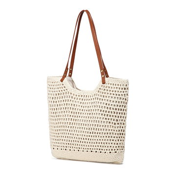 Szalmából készült vödörtáska, street fashion stílus, mágneses zárás, pamut bélés, cipzáras zseb