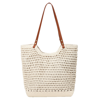 Szalmából készült vödörtáska, street fashion stílus, mágneses zárás, pamut bélés, cipzáras zseb