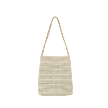 Pletene slamena torbica, PP materijal, magnetski zatvarač, unutarnja džepna s zipom
