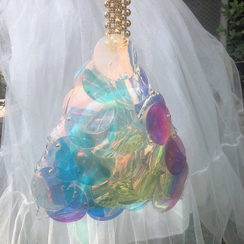 Geantă shell din paie, lucrată manual, în stil coreean, cu deschidere deschisă, bretea simplă, buzunar pentru telefon, Scirocco