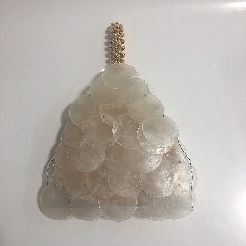 Geantă shell din paie, lucrată manual, în stil coreean, cu deschidere deschisă, bretea simplă, buzunar pentru telefon, Scirocco