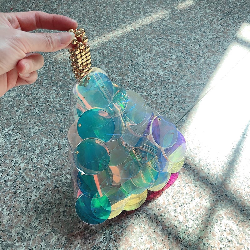 Geantă shell din paie, lucrată manual, în stil coreean, cu deschidere deschisă, bretea simplă, buzunar pentru telefon, Scirocco