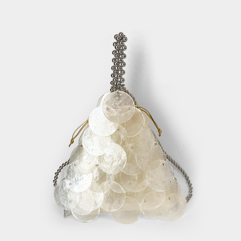 Geantă shell din paie, lucrată manual, în stil coreean, cu deschidere deschisă, bretea simplă, buzunar pentru telefon, Scirocco