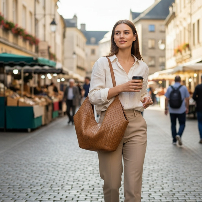 Geantă de umăr din PU, stil urban minimalist, formă dumpling, închidere magnetică, buzunar pentru telefon