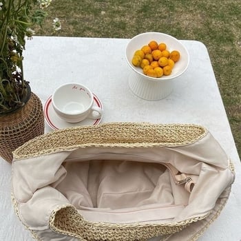 Ženska tkanena torba za ramena, ručno izrađena plažna torba, gradski minimalistički stil