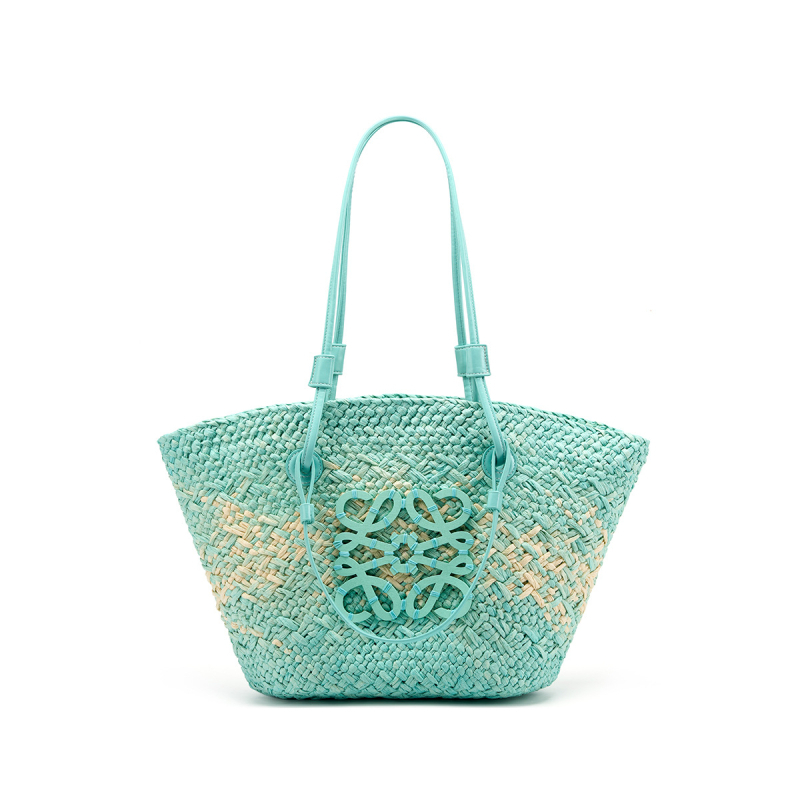 Ženska raffia Tote torba, školjkastog oblika, zatvaranje šnuralom, poliester podstava, unutarnja džep sa zatvaračem