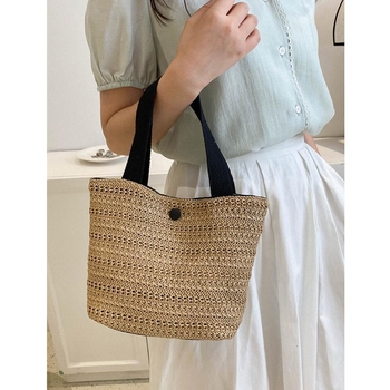 Corduroy bucket torba sa zatvaračem, podstavljena Grass, stil Mix and Match, za rekreacijska putovanja