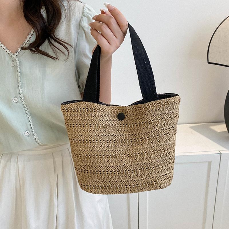 Corduroy bucket torba sa zatvaračem, podstavljena Grass, stil Mix and Match, za rekreacijska putovanja