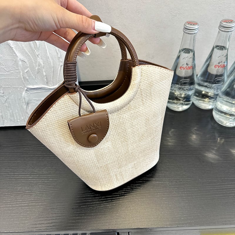 Nanfeng Palm Island heart-shaped tote torba, mala, PU pletena torba sa zatvaračem i jednom naramenicom