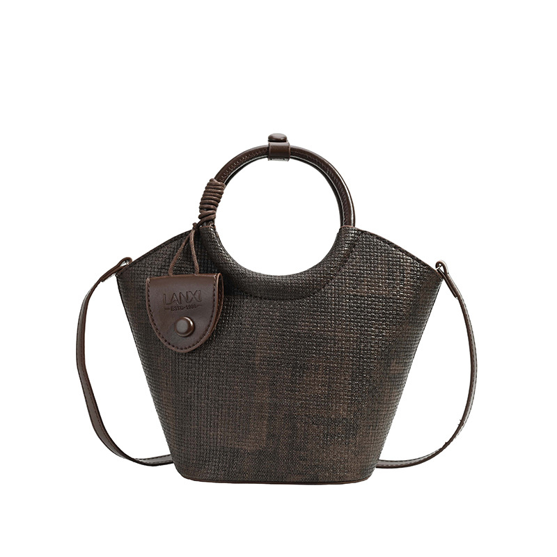 Nanfeng Palm Island heart-shaped tote torba, mala, PU pletena torba sa zatvaračem i jednom naramenicom
